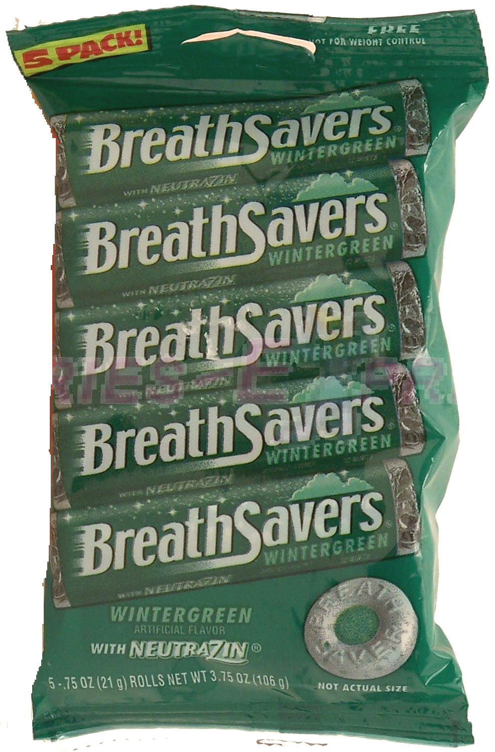 Breath Savers&nbsp;&nbsp;winter green with neutrazin breath mints, 5-rolls Full-Size Picture